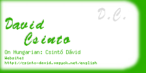 david csinto business card